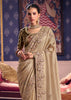 Safari Beige Embroidered Tissue Designer Saree