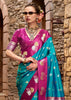 Horizon Blue Banarasi Satin Silk Saree