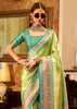 Lime Green Woven Tissue Silk Saree
