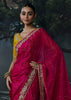Raspberry Pink Embroidered Designer Saree