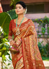 Earthy Red Dual Tone Woven Banarasi Silk Saree