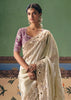 Snow White Embroidered Designer Saree