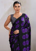 Purple Printed Satin Silk Saree