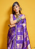 Iris Purple Woven Banarasi Satin Silk Saree