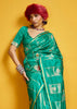 Aqua Green Woven Banarasi Satin Silk Saree
