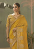 “Exclusive Offer” : Golden Yellow Woven Embroidered Silk Saree