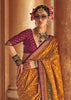 Apricot Yellow Printed Patola Silk Saree