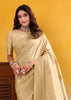 Off White Woven Tusser Silk Saree