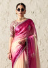 Off White & Pink Designer Organza Tissue Silk Saree With Printed Blouse
