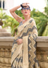 Wild Grey Woven Cotton Linen Silk Saree