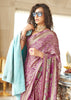 Orchid Purple Printed Georgette Silk Saree