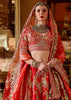 Dazzling Red Heavy Embroidered Designer Lehenga
