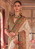 Mehndi Green Printed Kashmiri Jamewar Saree