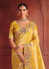 Vibrant Yellow Designer Embroidered Saree