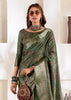 Saga Green Banarasi Printed Soft Silk Saree