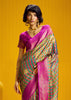 Green And Pink Banarasi Silk Saree