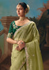 Kiwi Green Embroidered Designer Saree
