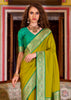 Mehndi Green Banarasi Soft Silk Saree