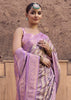 Lavender Purple Digital Printed Silk Saree