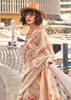 Ivory Woven Banarasi Tissue Silk Saree