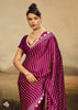 Dahlia Purple Printed Satin Silk Saree