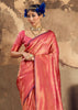 Coral Pink Woven Kanjivaram Silk Saree