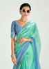 Sea Green & Blue Ombre Banarasi Tissue Saree