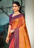 Apricot Orange Dual Tone Woven Banarasi Silk Saree