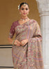 Mauve Purple Designer Embroidered Silk Saree