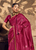 Wine Purple Woven silk saree
