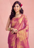Magenta Pink Woven Tissue Silk Saree