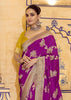 Sparkling Purple Woven Banarasi Silk Saree