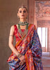 Palace Blue Printed Patola Silk Saree