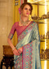 Angel Blue Woven Patola Tissue Silk Saree