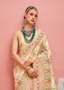 Gilded Ivory Woven Kashmiri Jamewar Saree