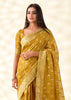 Mustard Yellow Woven Linen Tissue Silk Saree