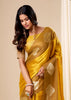 Golden Yellow Woven Tissue Silk Saree