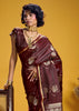 Royal Maroon Banarasi Satin Silk Saree