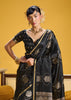 Pirate Black Banarasi Satin Silk Saree