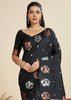 Ebony Black Woven Bronze Zari Paithani Silk Saree
