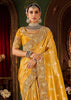 Golden Yellow Embroidered Tissue Designer Saree