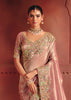 Rose Pink Designer Embroidered Saree