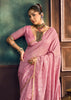 Onion Pink Woven Munga Cotton Silk Saree