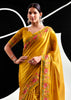 Golden Yellow Woven Tissue Silk Saree