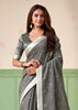 Fossil Grey Woven Linen Silk Saree