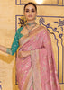 Pastel Pink Woven Banarasi Silk Saree