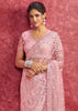 Pink Embroidered Designer Net Saree