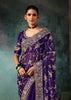 Imperial Purple Designer Embroidered Saree