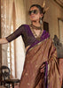 Caramel Brown Banarasi Tussar Silk Saree