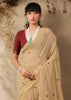 Sand Beige Woven Cotton Silk Saree